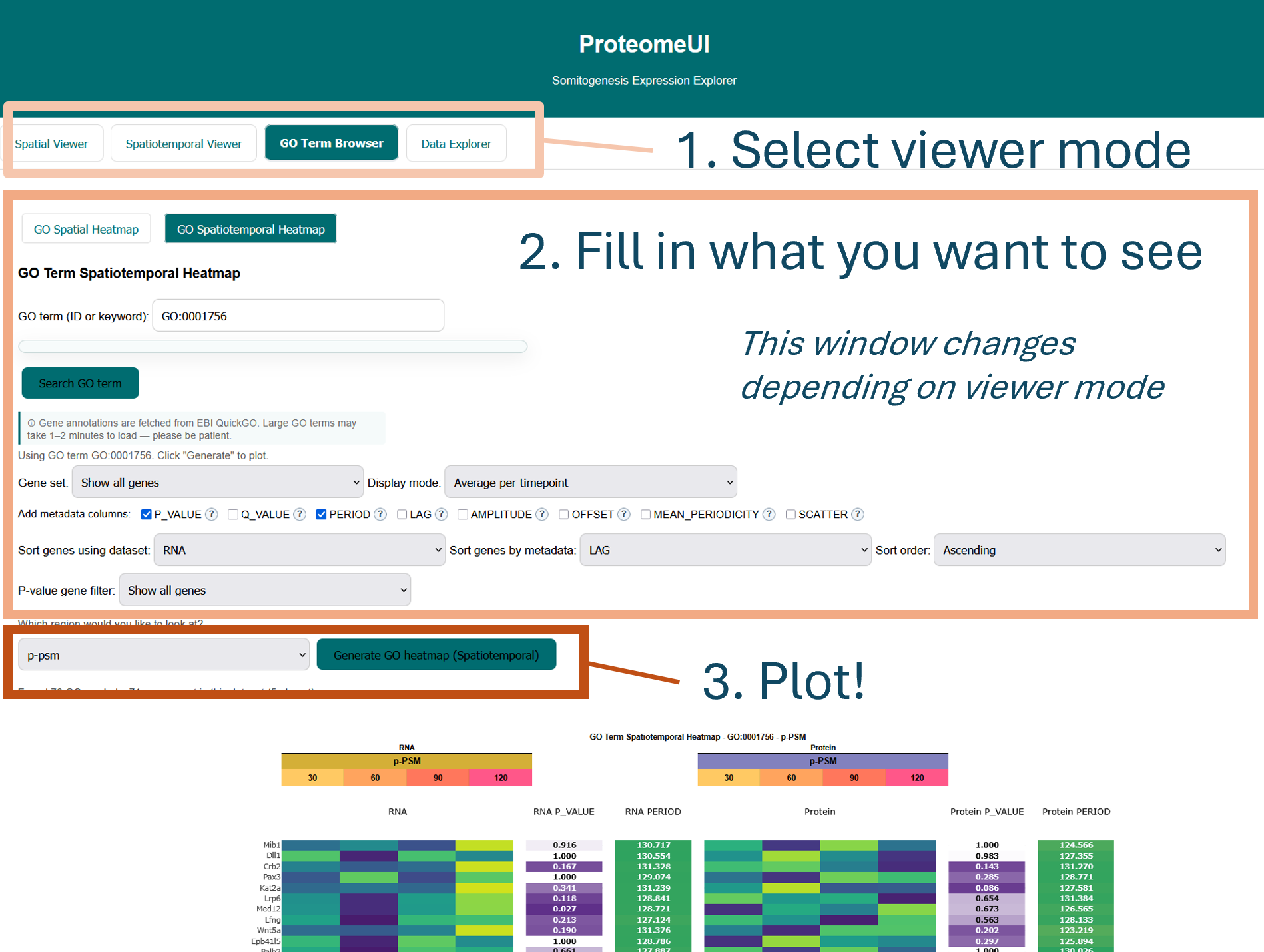 ProteomeUI infographic and tool preview